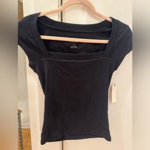 This is a black square neck top from anthropologie!!!This top is new with tags!!